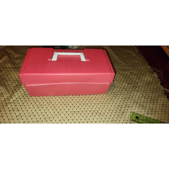 Plano 2000 Series Red Fishing Box 2 Tier Tackle Boite A Peche 1980s Vintage - Picture 8 of 10